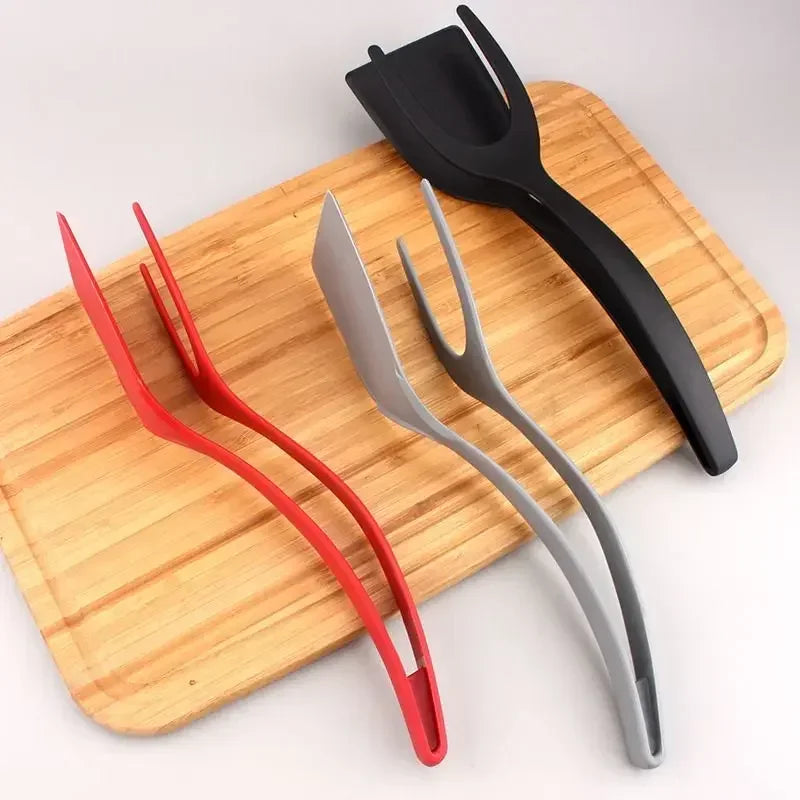 2 in 1 Silicone Grip Flip Tongs